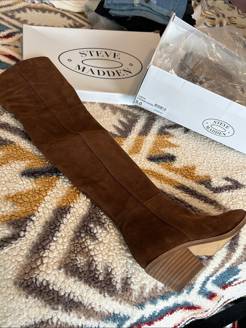 Steve Madden Brown Suede Over-the-Knee Block Heel Boot
